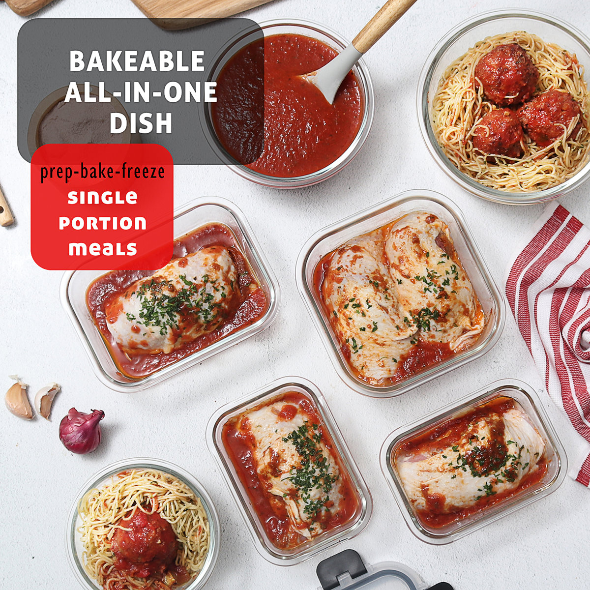 Ivy Bronx 24pc Glass Storage Containers with Lids, 12 Food Storage Containers with 12 Airtight Lids (Set of 12)